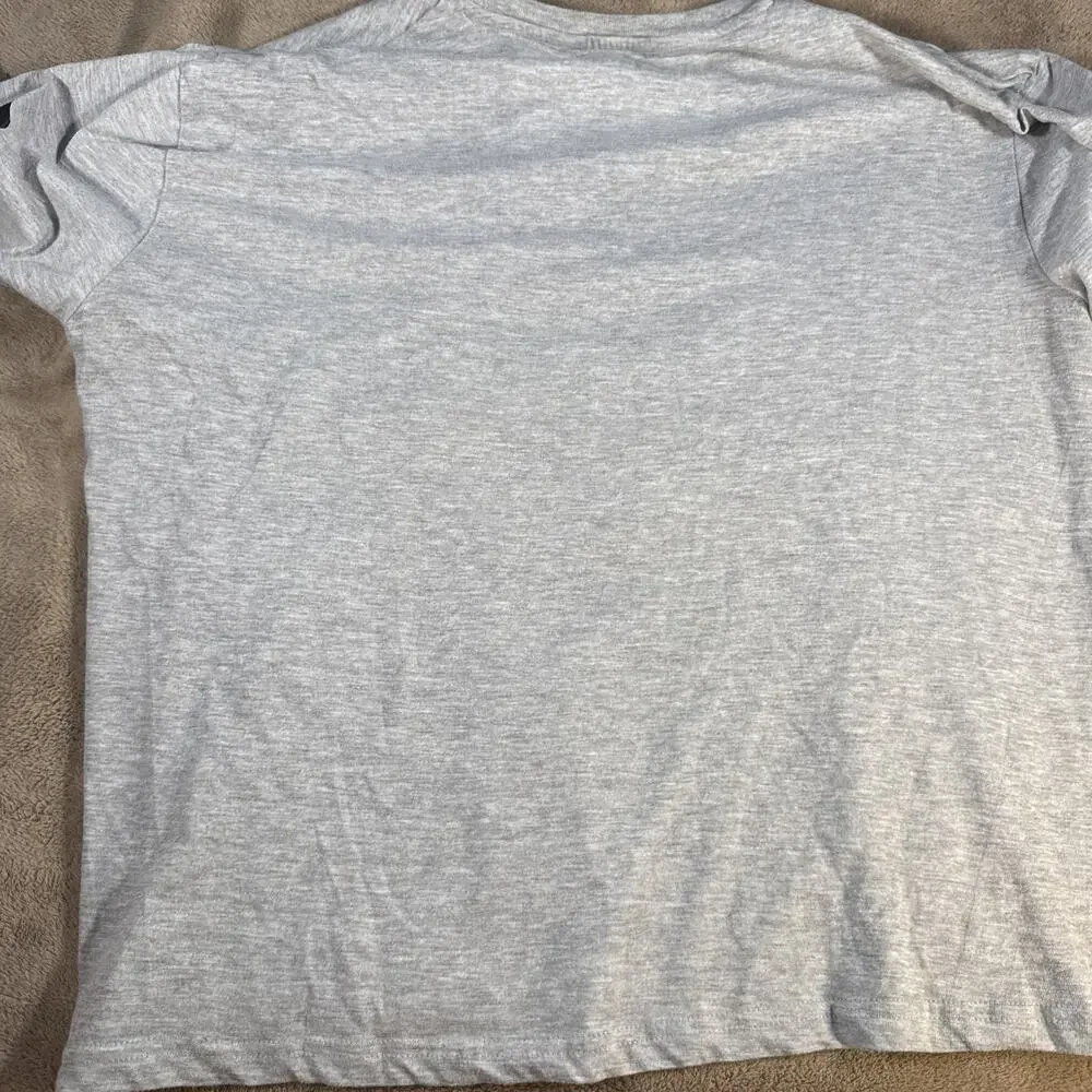 True Religion Shirt Mens Large Gray V Neck Horseshoe Logo Short Sleeve Tee